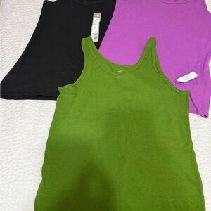 Time and Tru Women's Tank Tops - Black, Green, and Purple
